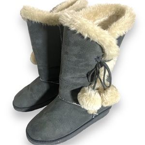 ❄️ Dawgs Gray Microfiber Boots with Side Tie Women's size 5